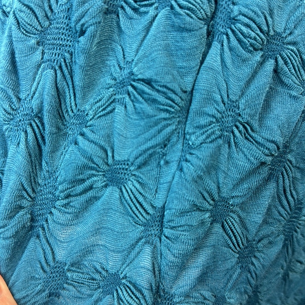 BloomChic Teal V-Neck Women's Textured Short Sleeve Top Plus Size 4X - Picture 7 of 7